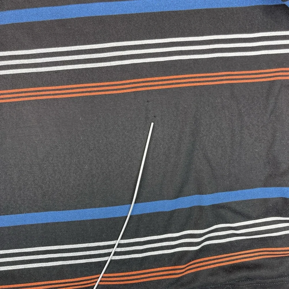 Polo Ralph Lauren Vintage Men Polo Dress shirt L Striped Red‎ Pony short sleeve
